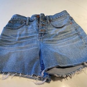 Madewell denim frayed shorts